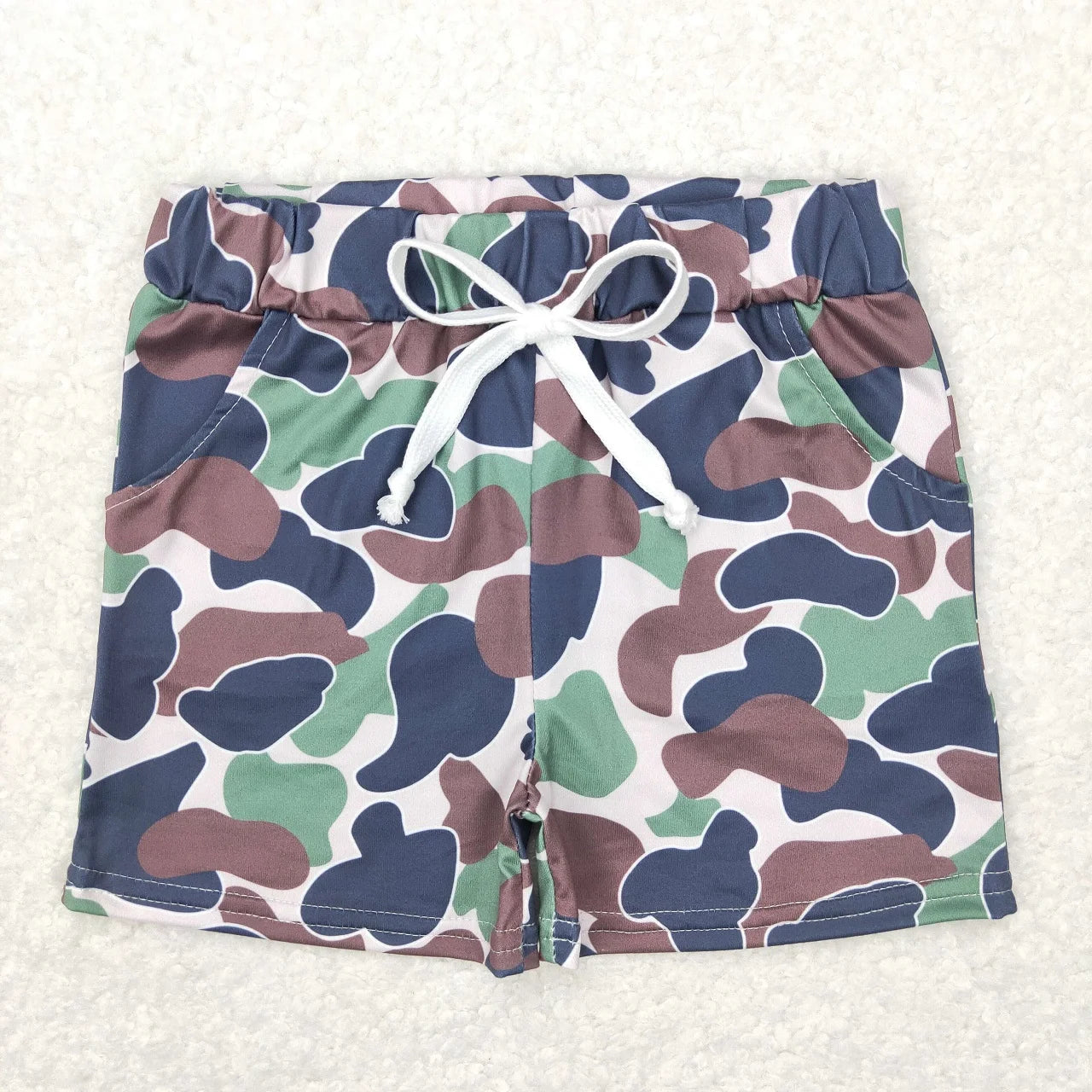 Toddler Boys Camo Pocket Shorts - Elastic Waist Summer Pant