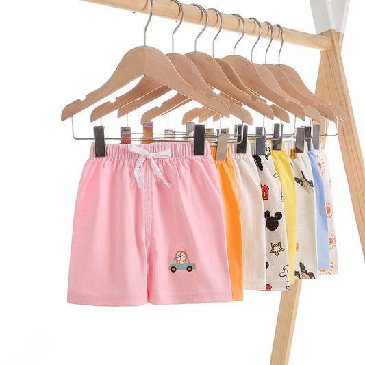 Kids Pure Cotton Summer Shorts - Solid Color Casual Pant