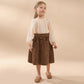 Girls Corduroy Elastic Waist Cotton Skirt