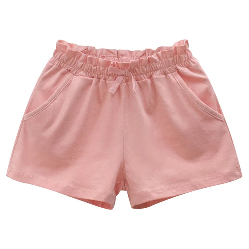 Girls Solid Cotton Casual Summer Shorts