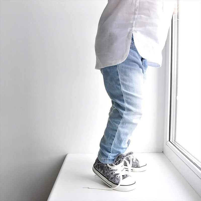 Boys Linen Cotton T-Shirt - Solid Short Sleeve Round Neck Top