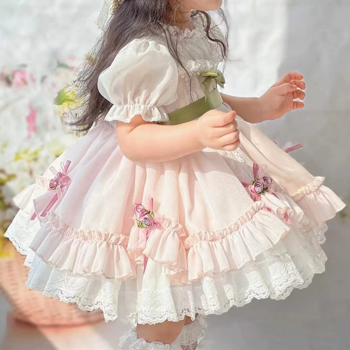 Baby Girls Vintage Lolita Ball Gown Dress - Birthday Party