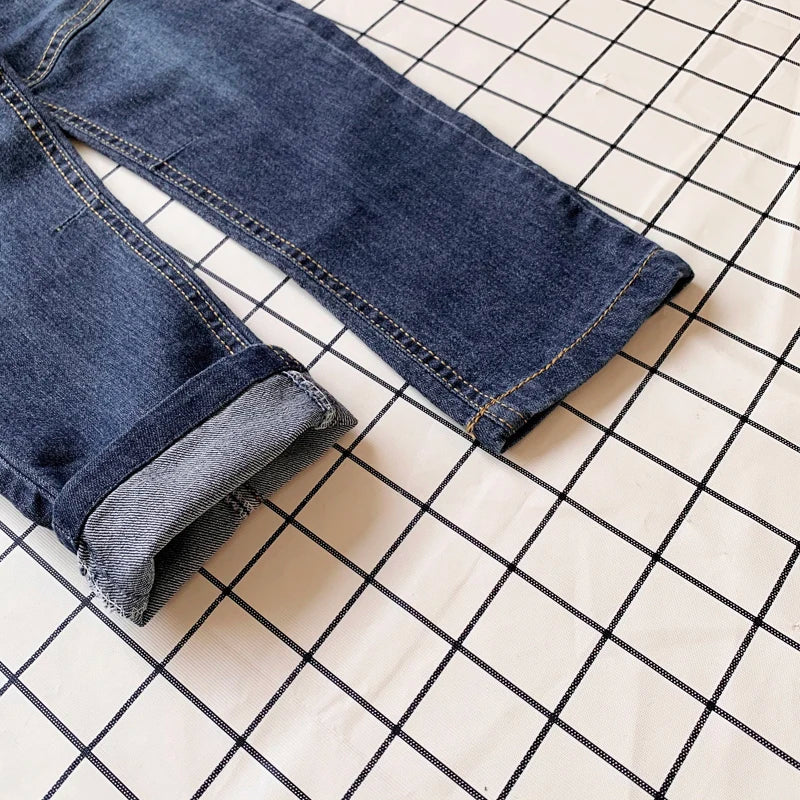 Boys Skinny Denim Jeans - Elastic Waist Casual Trousers