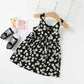 Girls Daisy Print Sleeveless Slip Dress - Summer Flower Look