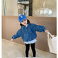 Girls Denim Hooded Jacket - Korean Zipper Coat