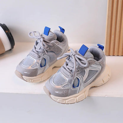 Kids Thick Sole Mesh Sneakers - Anti-Slip Sports Shoes