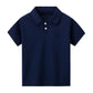 Kids Solid Color Polo Shirt Set - Short Sleeve Lapel Sports Top
