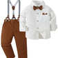 Toddler Boys Formal Bow Tie Suit - Shirt and Pant Party Outfit