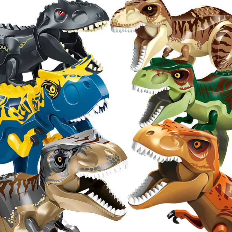 Jurassic Dinosaur Building Blocks Set - Raptor and T-Rex Figure Bricks