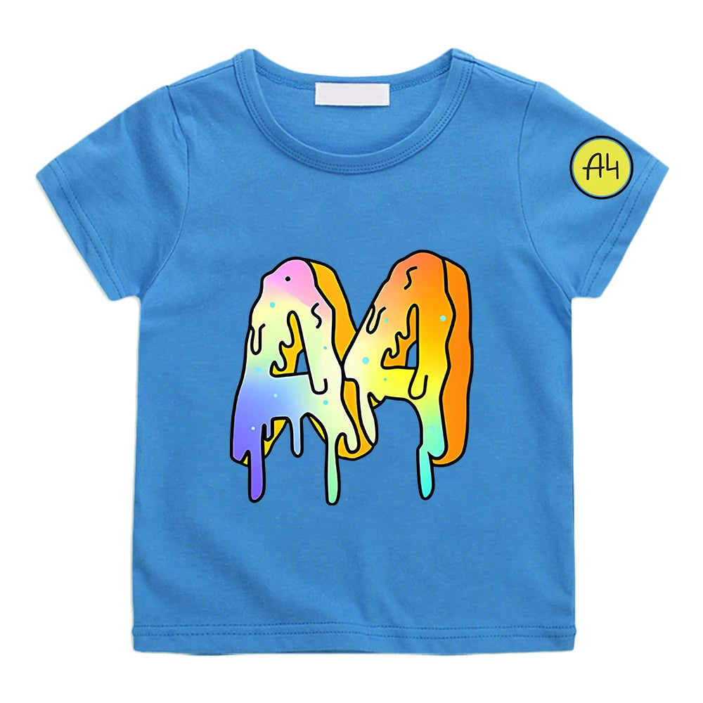 Kids Donut Graphic T-Shirt - Cotton Summer Short Sleeve Top