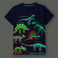 Boys Luminous Dinosaur T-Shirt - Cotton Animal Graphic Tee