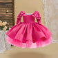 Girls Bow Baptism Princess Dress - Formal Party Outfit