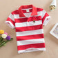 Boys Printed Polo Shirt - Cotton Blend Short Sleeve Lapel Top