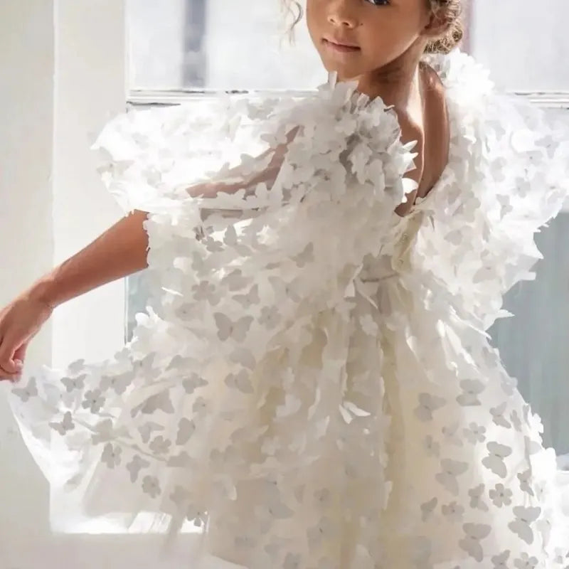 Baby Girls Butterfly Tulle Tutu Dress - Birthday Pageant Look