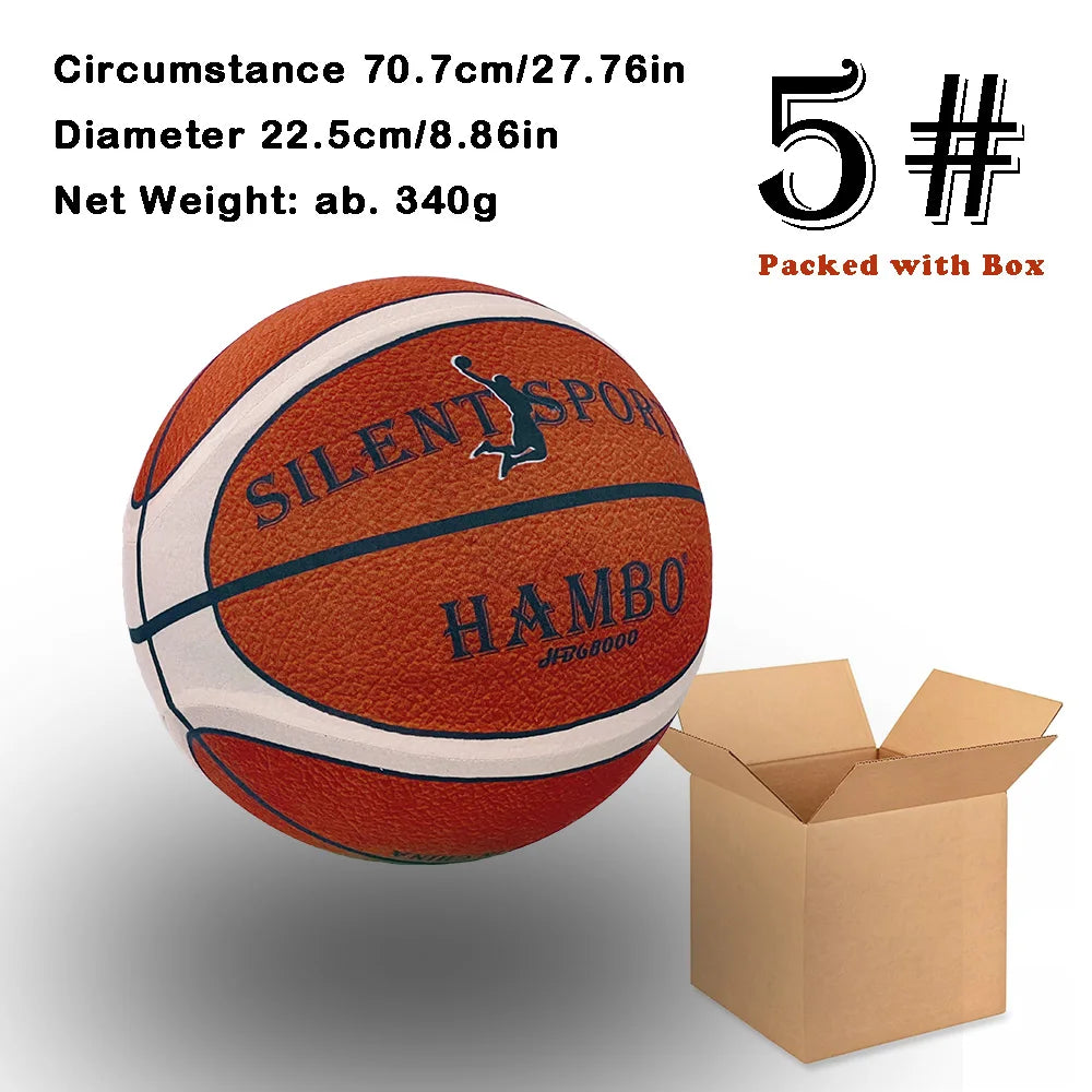 Silent Indoor Basketball With Cover - PU Foam Quiet Dribble Ball