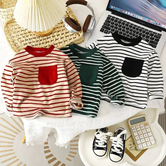 Baby Striped Long Sleeve T-Shirt - Warm Casual Autumn Top