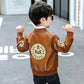 Boys PU Leather Jacket - Plus Velvet Warm Winter Coat