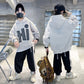 Boys Hooded Sweatshirt Suit - Casual Two-Piece Top and Pants Set
