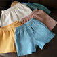 Baby Cotton Linen Summer Shorts - Thin Solid Color Pant