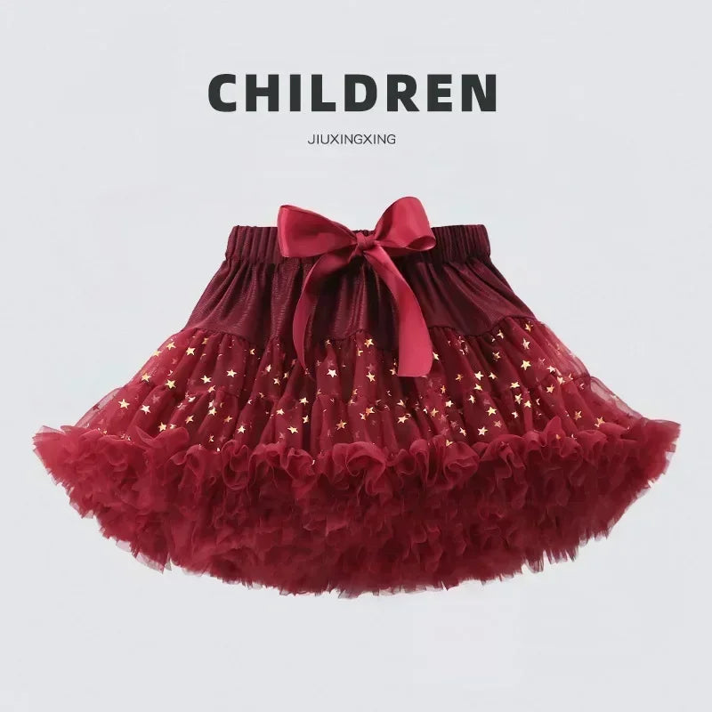 Girls Fluffy Tulle Tutu Skirt for Parties and Ballet