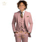Boys Khaki 3-Piece Suit - Jacket Vest and Pants Tuxedo Set