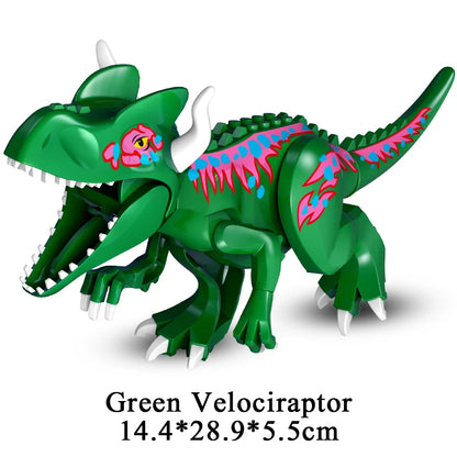 Jurassic Dinosaur Building Blocks Set - Raptor and T-Rex Figure Bricks