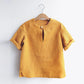 Boys Linen Cotton T-Shirt - Solid Short Sleeve Round Neck Top