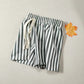 Kids Striped Cotton Blend Shorts - British Style Casual Pants
