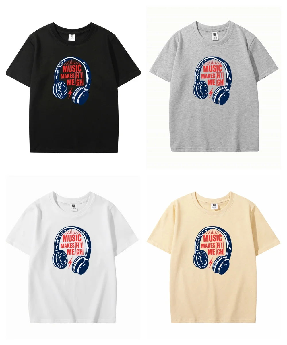 Teen Boys Headphone Print T-Shirt - Cotton Blend DJ Graphic Tee